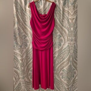 Night Way Collections Red Sleeveless Cowl Neck Gown